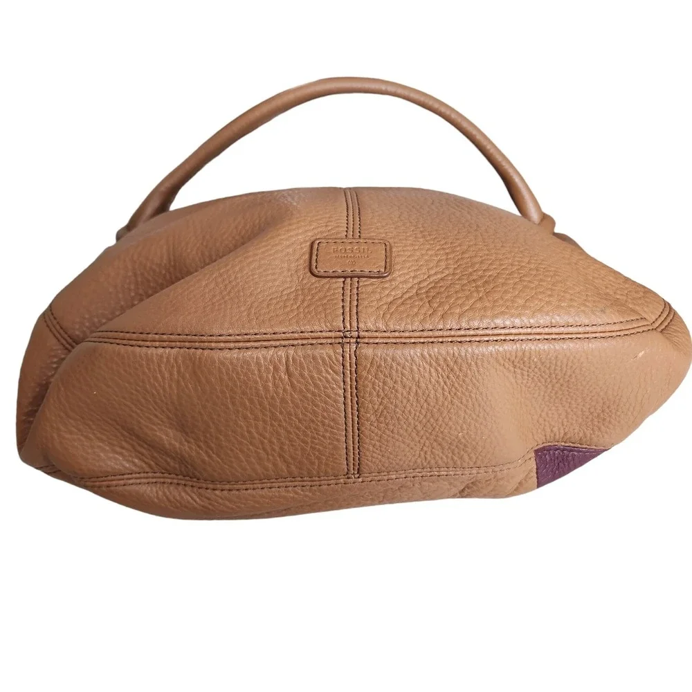 Fossil Karli Luxury Leather Hobo Bag Handbag Color Block & Matching Pouch EUC